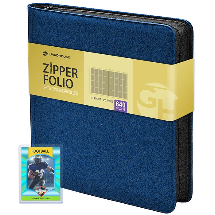 16 Pocket Zipper Folio for Sentry Card Holders - Blue Denim