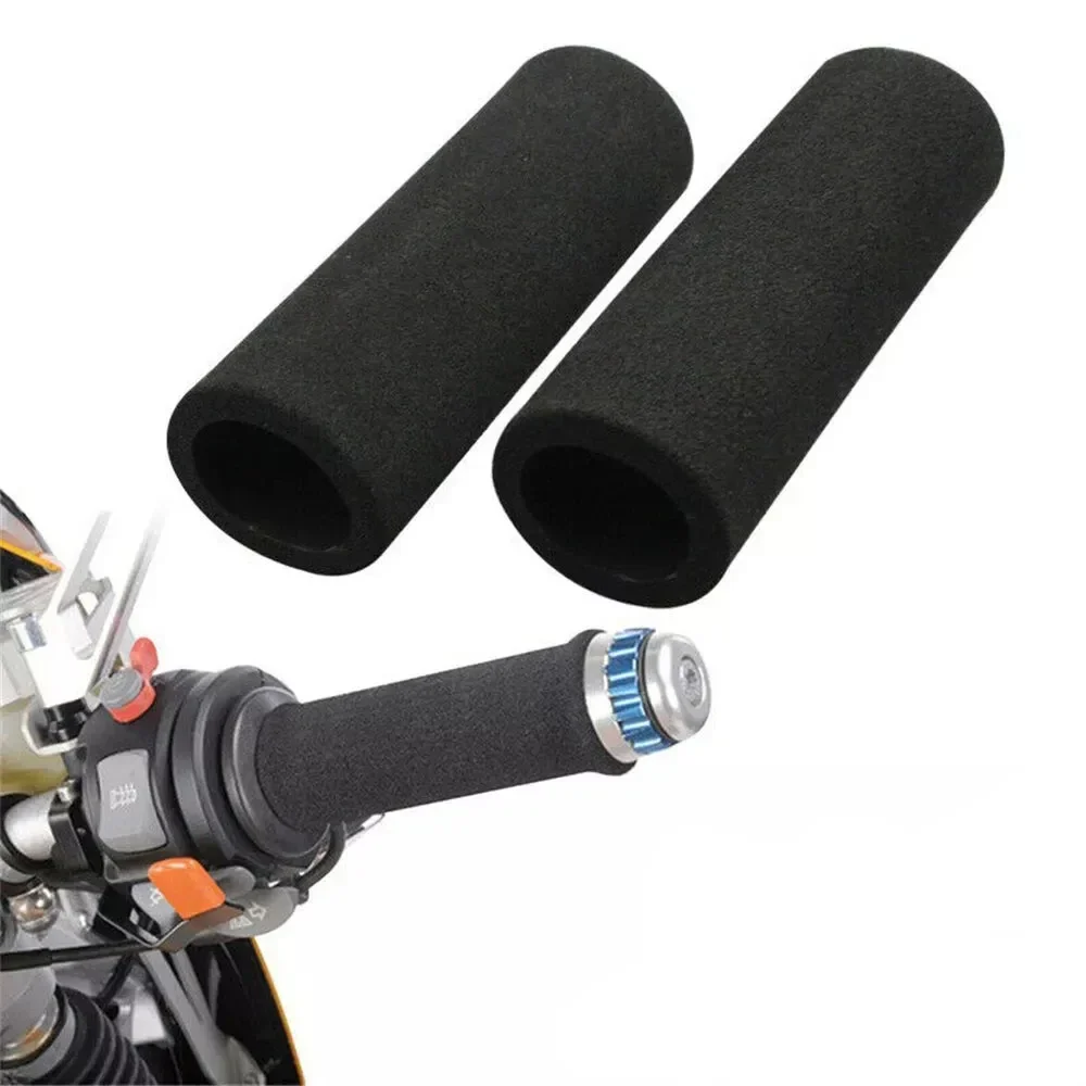 Foam motorcycle grip covers that slip over the handlebar grips, pair — representative supplier photograph