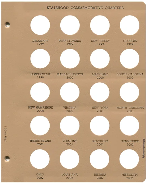 State Quarters Replacement Page 1 1999-2002 — representative supplier photograph