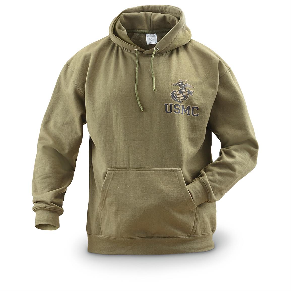 USMC Marine Logo Men's Hooded Sweatshirt — Medium USMC logo hooded sweatshirt