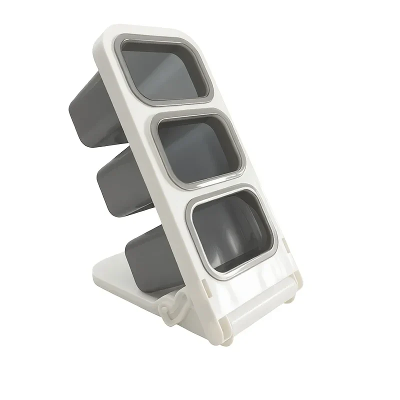 Tilted three-tier desk organiser for pens and makeup brushes — representative supplier photograph