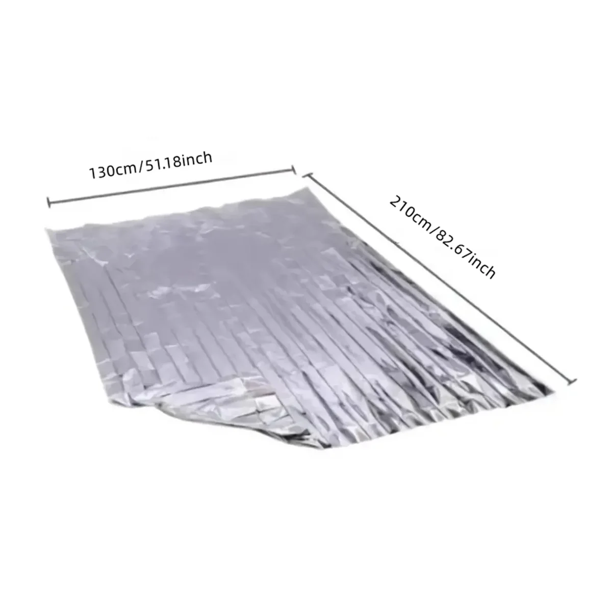Foil emergency blankets, 130 x 210 cm, packs of 3 to 10 — representative supplier photograph