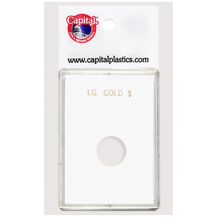 Capital Plastics Caps Coin Holder - Large Gold $ (type 2&3)