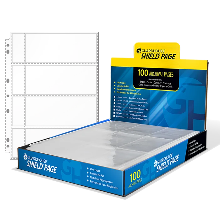 Guardhouse Shield 4 Pocket (100 pack) Polypropylene Pages