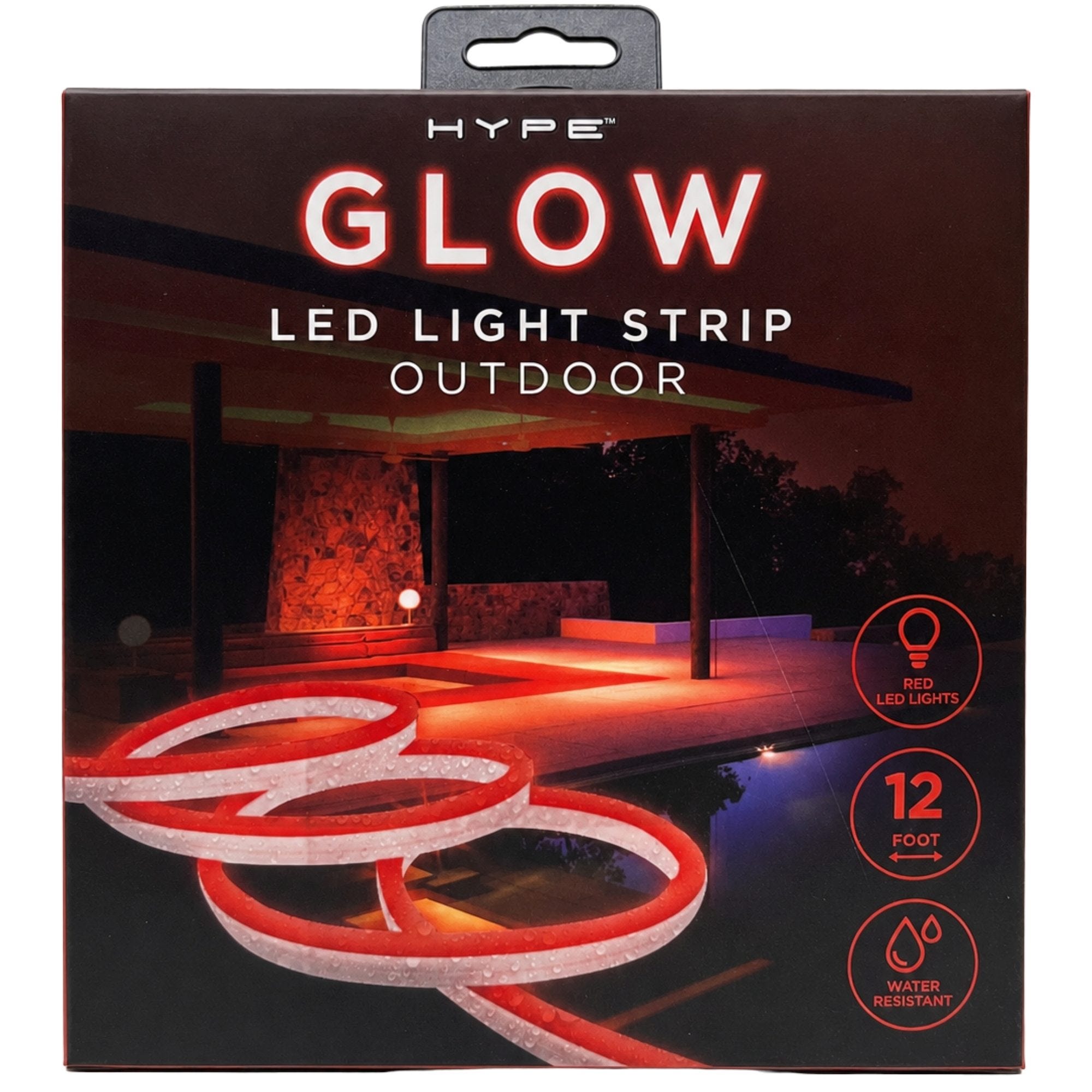 HYPE Glow 12 Foot Outdoor LED Light Strip with Red Light (pack of 6)