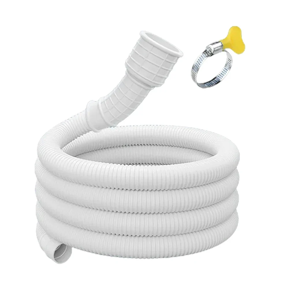 Corrugated drain hose extension with clamp, 1 to 3 m — representative supplier photograph