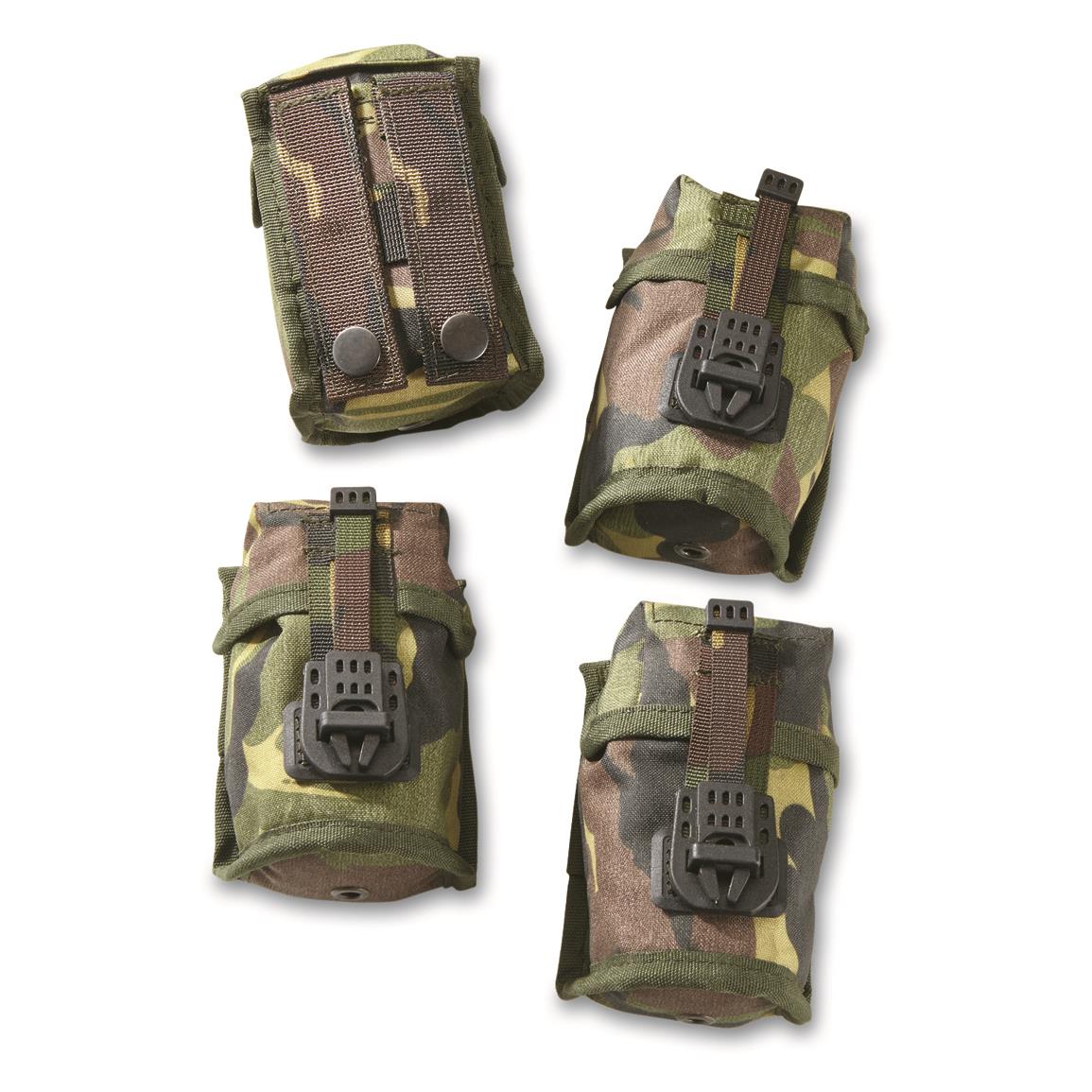 Dutch Military Surplus Grenade Pouches, 4 Pack, Used