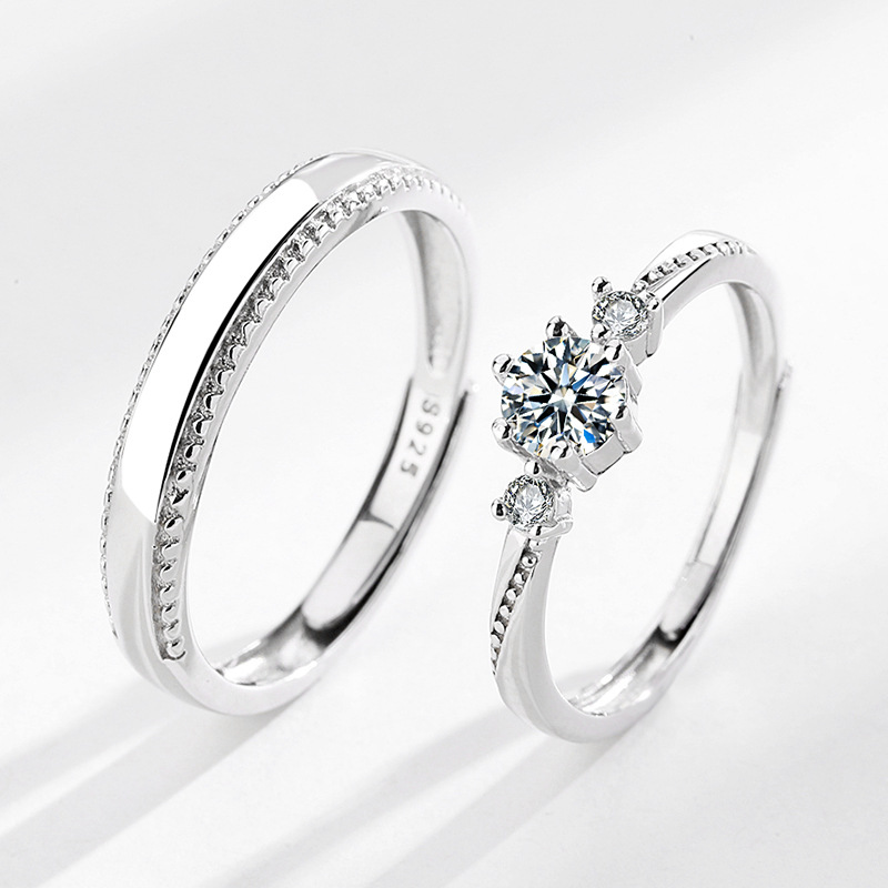 Love At First Sight Diamond-set Couple Rings — Man
