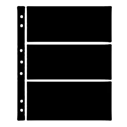 Hagner Stock Sheets 3 Row Black One Sided