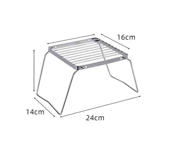Folding stainless steel camp stove stand and grill rack — representative supplier photograph
