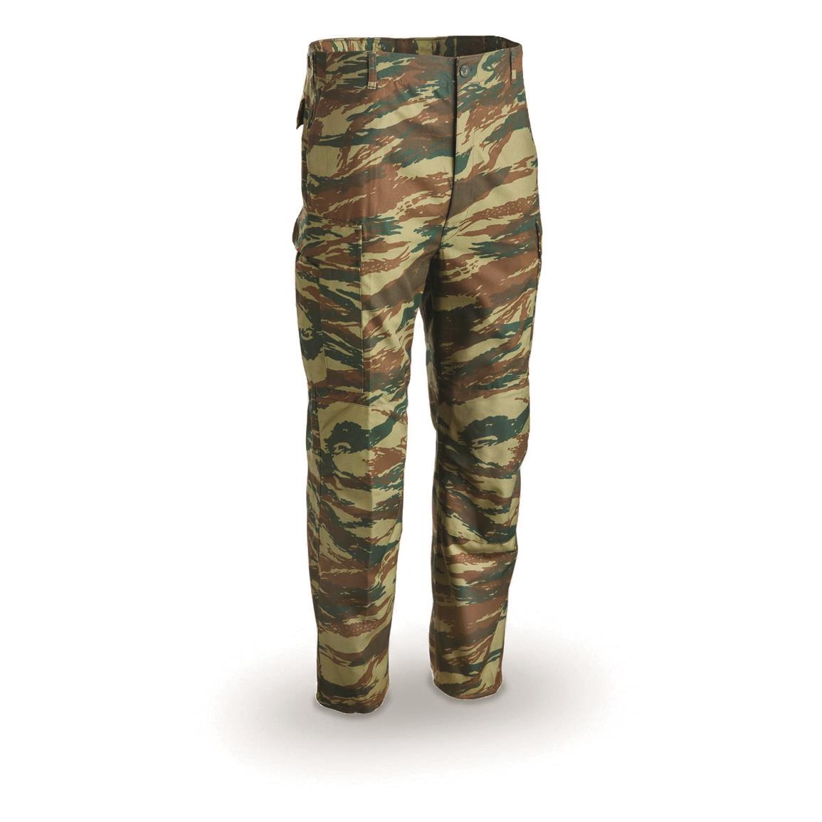 Greek Military Surplus Ripstop BDU Pants, New — Lizard Camo / 2XL