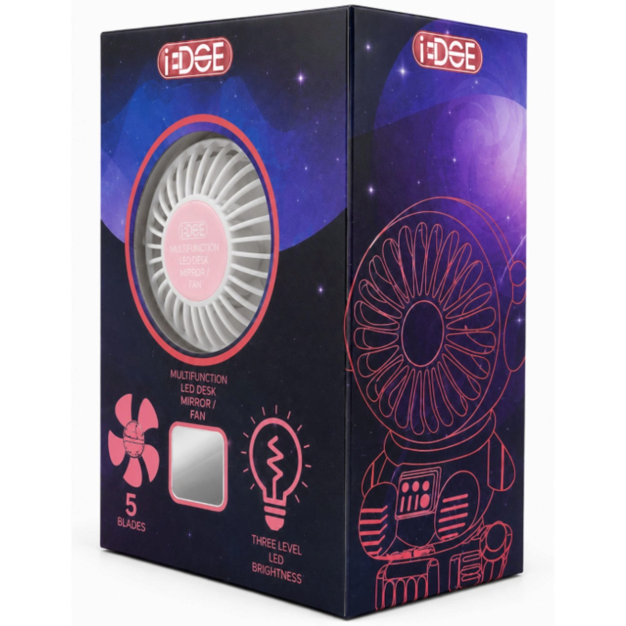 White and Pink USB Rechargeable Astronaut Desktop Fan (pack of 8)