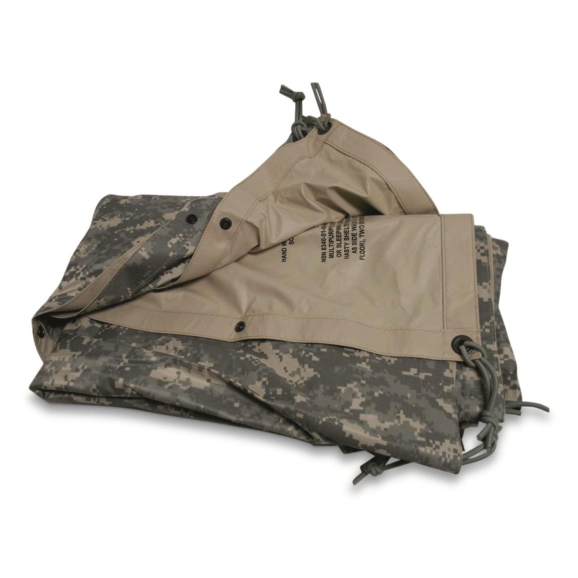 U.S. Military Surplus Reversible Field Tarp, Used — ACU/Sand