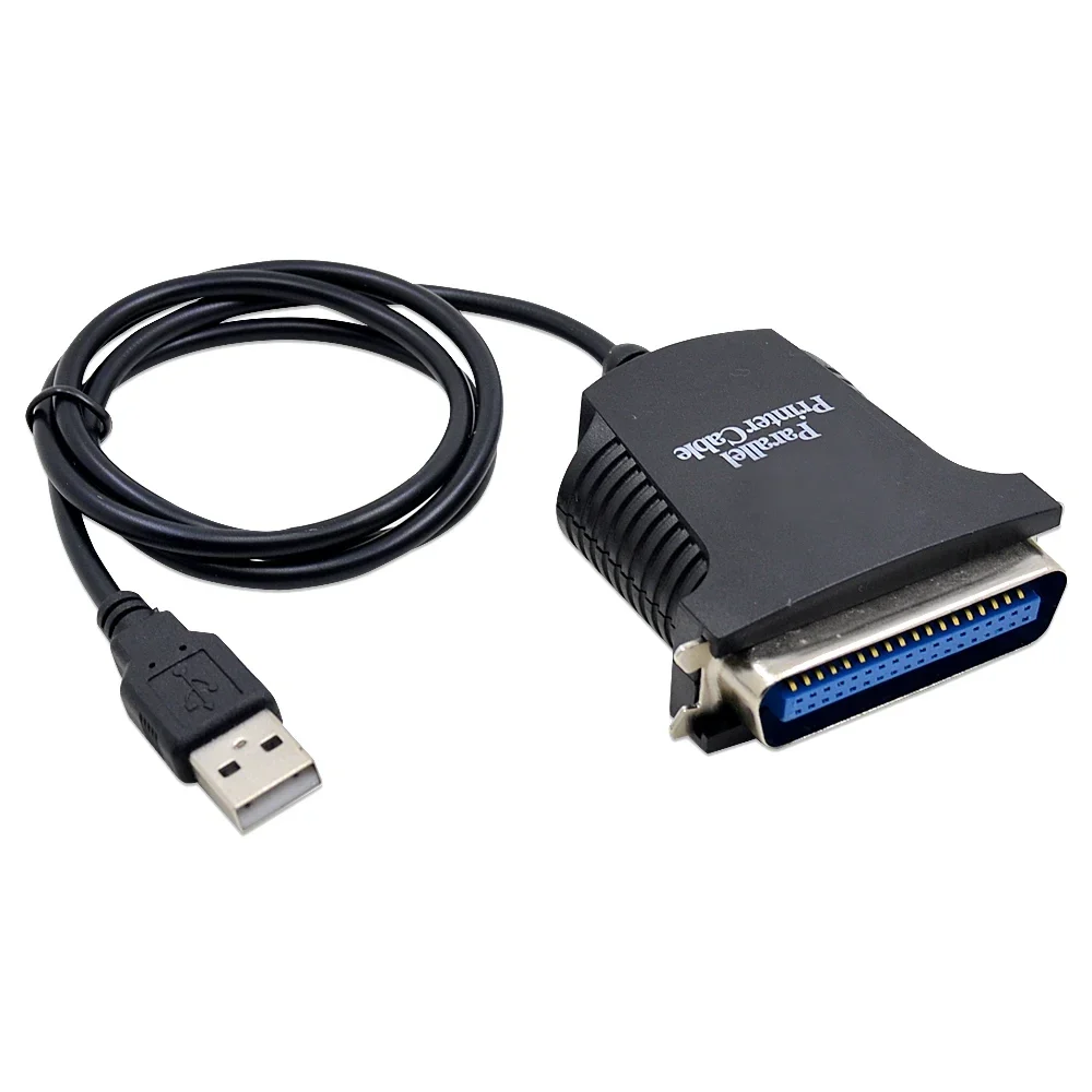 USB to 36-pin parallel printer cable, 0.8 m — representative supplier photograph