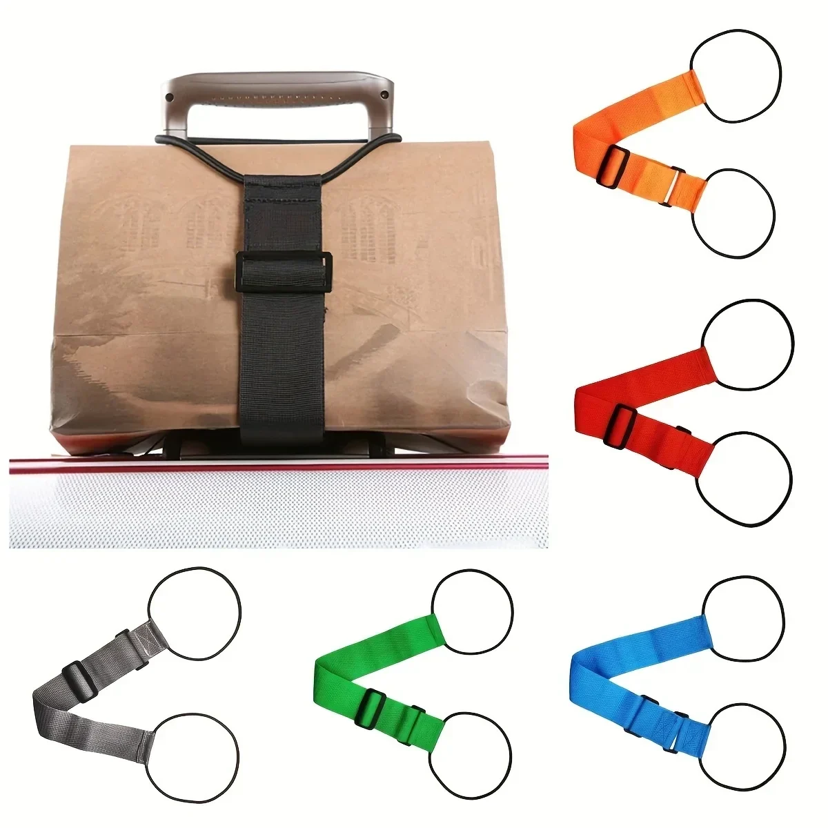 Adjustable elastic luggage strap for stacking bags