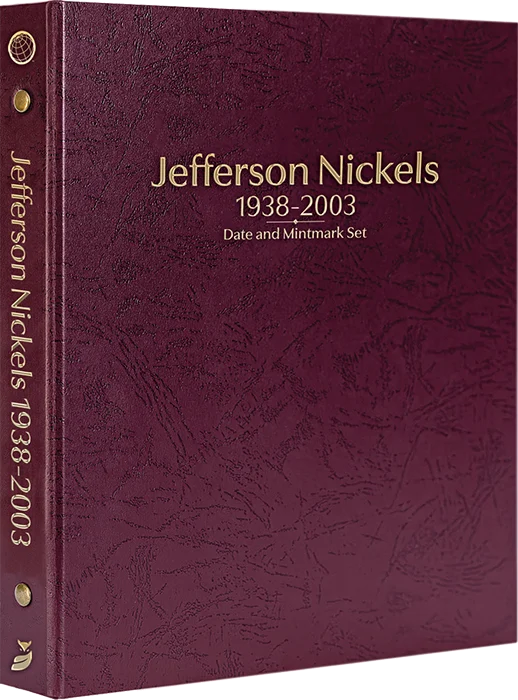 Jefferson Nickels 1938-2003, Date & Mintmark Set P, D & S (Burgundy)