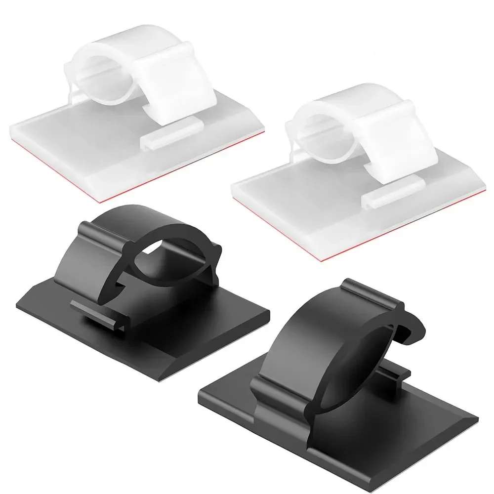 Adhesive cable clips for desks and walls, packs of 30 or 90 — representative supplier photograph