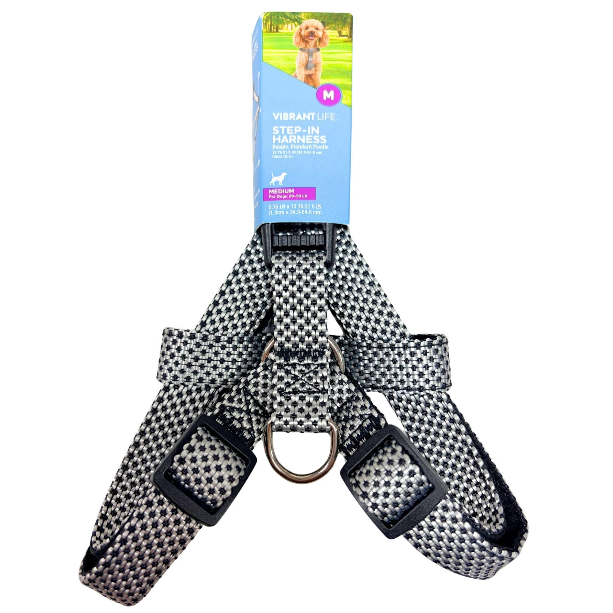 Bulk 12-Pack: Vibrant Life Grey Medium Padded Pet Harness