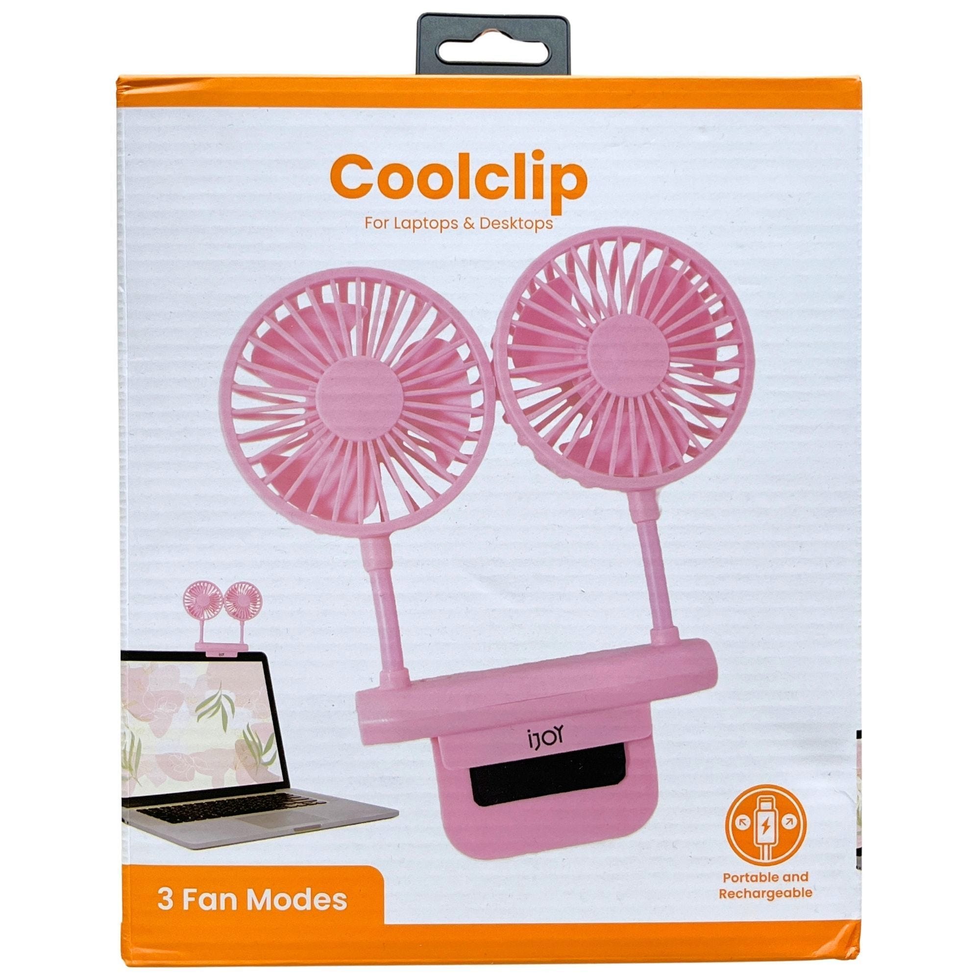 iJoy Cool Clip Pro Clip on Fan for Laptops and Computers in Pink (pack of 8)