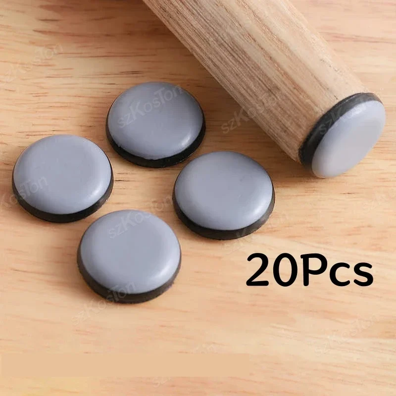 Self-adhesive furniture sliders, round, 20-pack — representative supplier photograph