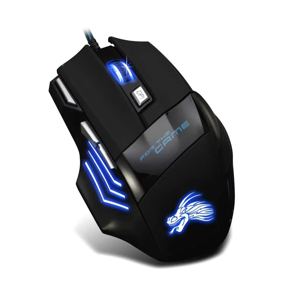 Wired USB gaming mouse with 7 buttons and colour backlight — representative supplier photograph
