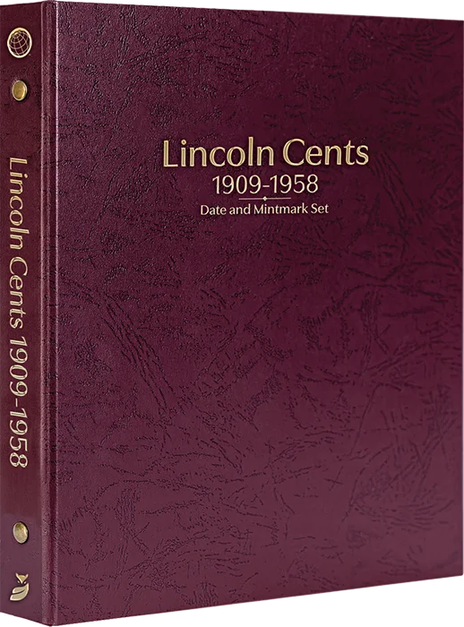 Lincoln Cents 1909-1958 Date & Mintmark Set Prestige Coin Album (Burgundy)