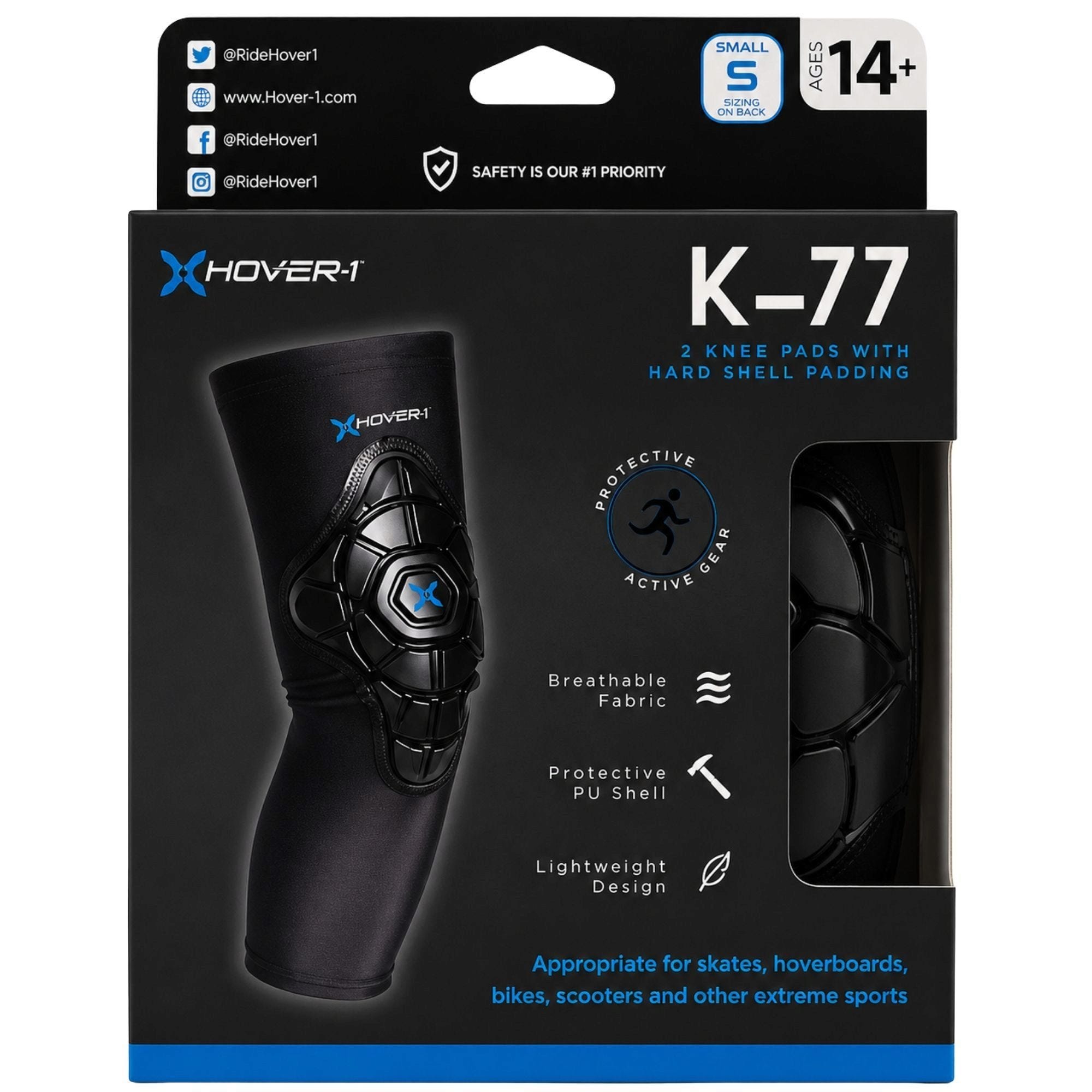 Hover-1 K-77 Hardshell Knee Pads Size S (pack of 6)
