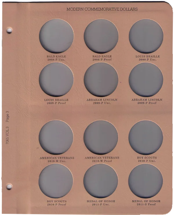 Dansco U.S. Modern Commemorative Dollar Vol 3 Replacement Page 3