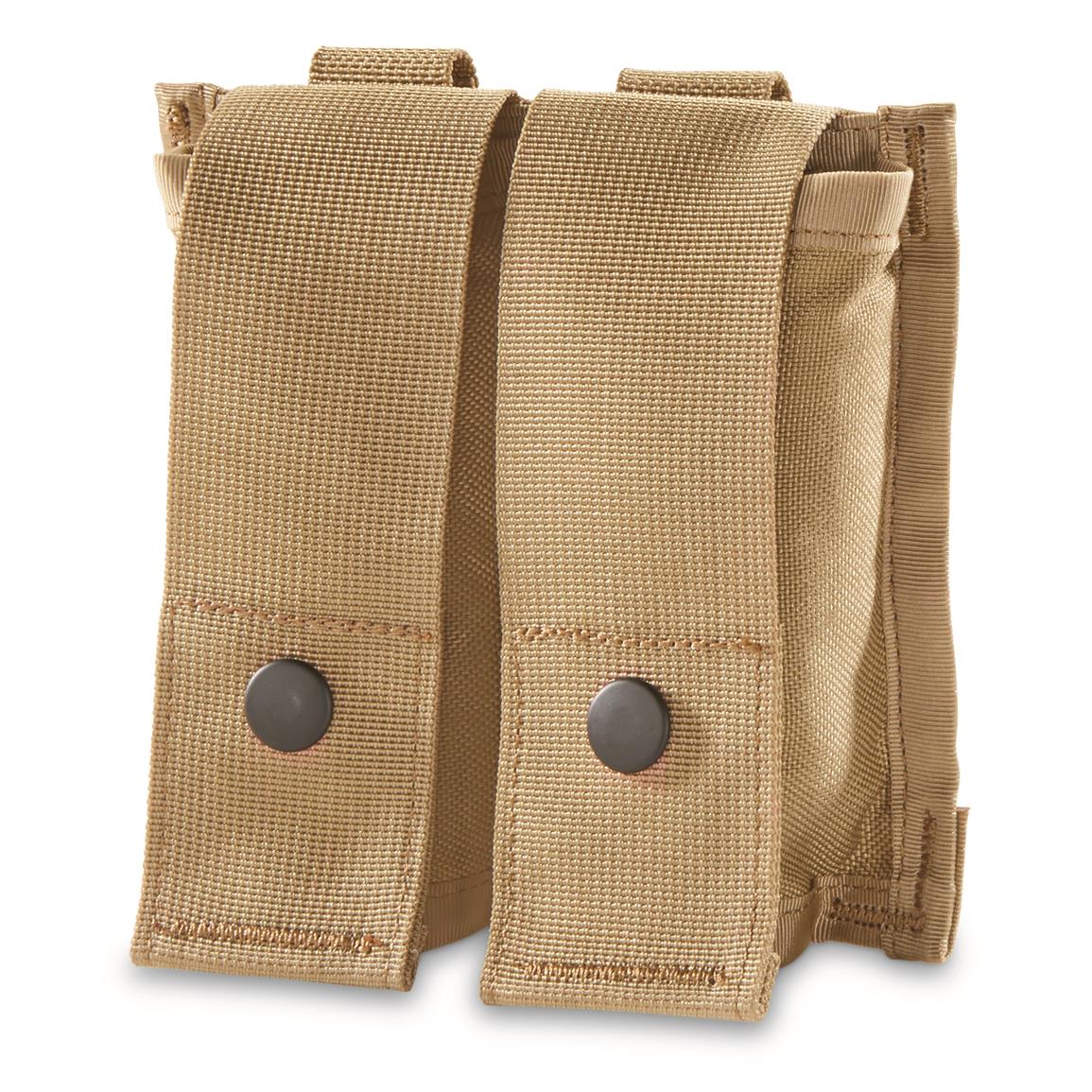 U.S. Military Surplus Double-Pocket Pouches, 3 Pack — Coyote
