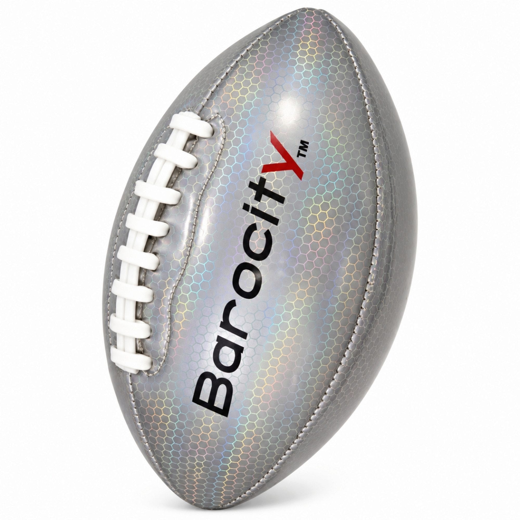 Barocity Silver Reflective Rainbow Hex Pattern Football Size 6 (pack of 7)