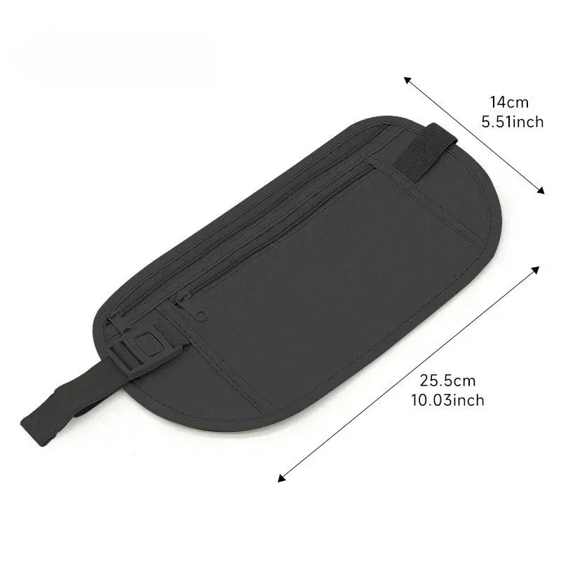 Slim hidden travel waist pouch for passport and cards — representative supplier photograph