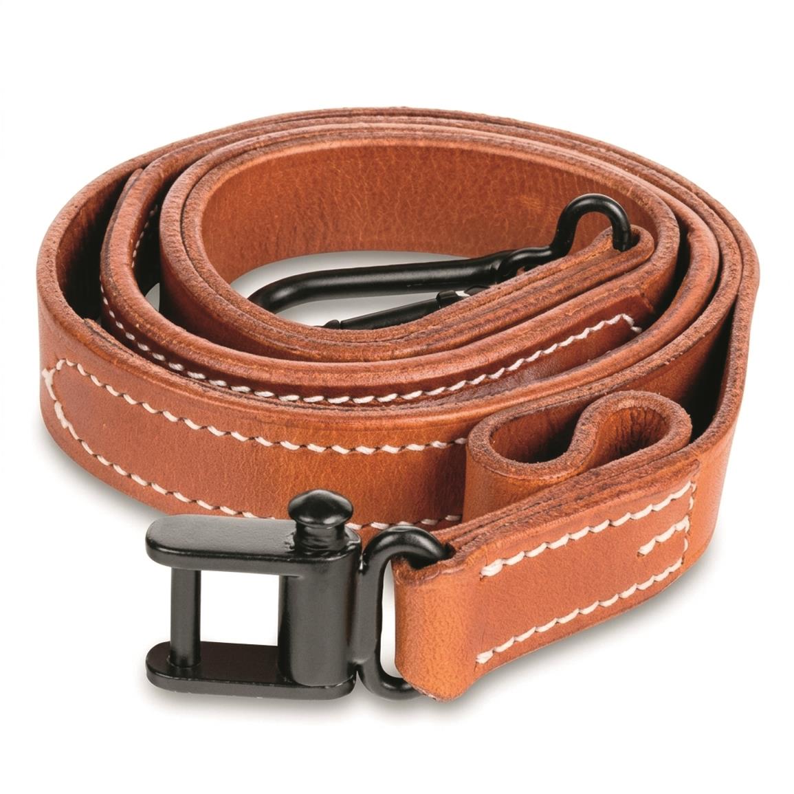 German Military-Style Reproduction Leather Sling — Light Brown