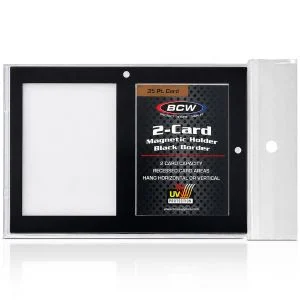Magnetic 2-Card Holder - 35 PT. Black Border