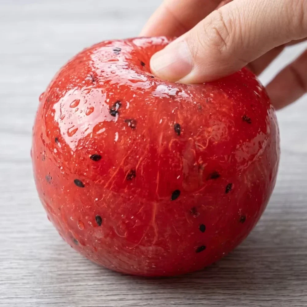 Watermelon gel squishy ball, slow-rebound squeeze toy — representative supplier photograph