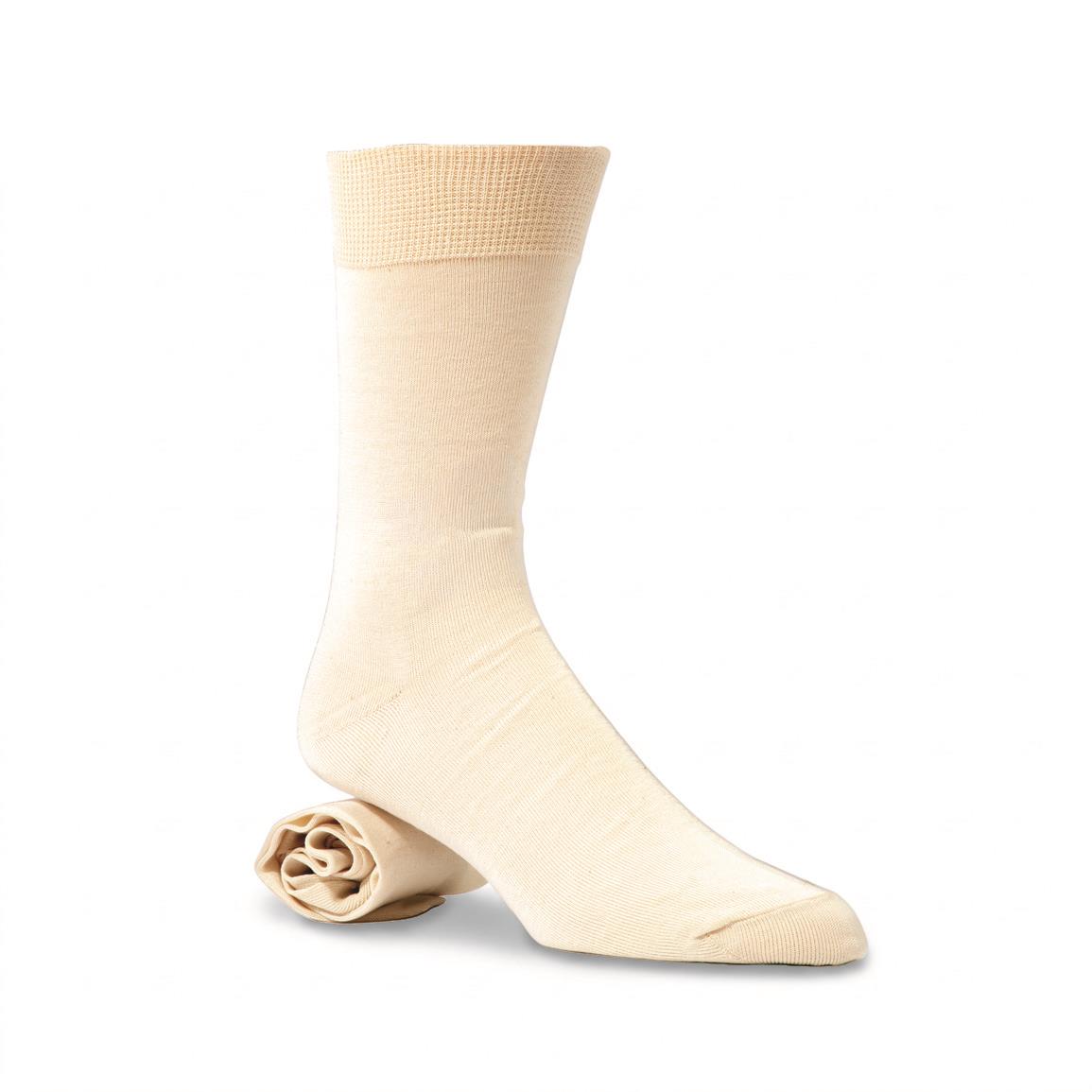 Italian Military Surplus Cotton Dress Socks, 4 Pairs, New — Cream / L/XL