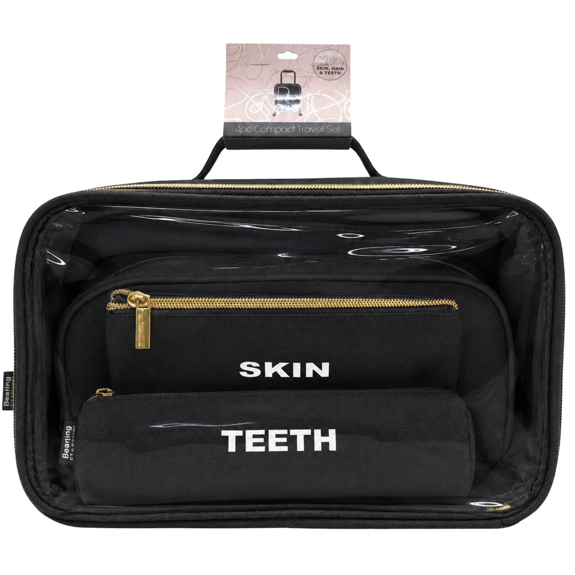 Roaming Essentials 4-Piece Self Care Travel Set in Black (pack of 4)