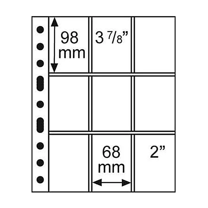 9 Pocket Grande Pages for Sportcards, Clear