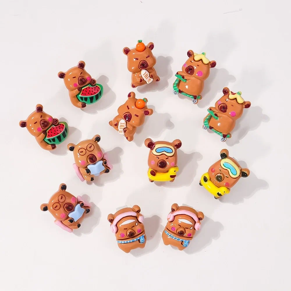 Cartoon animal shoe charms and lace clips, set of 12 — representative supplier photograph