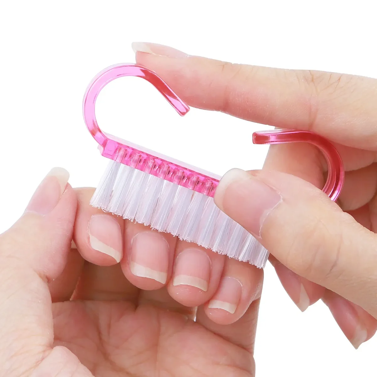 Handle-grip nail cleaning brushes, assorted colours, 3, 10 or 50 — representative supplier photograph