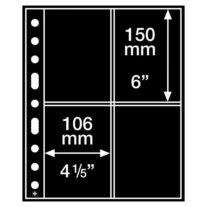 Grande Sheets 4 Pocket for Postcards, Black