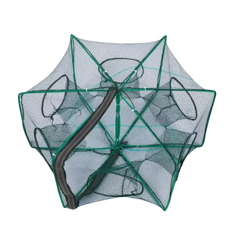Folding six-entry fish and crayfish trap net, 40 to 60 cm — representative supplier photograph