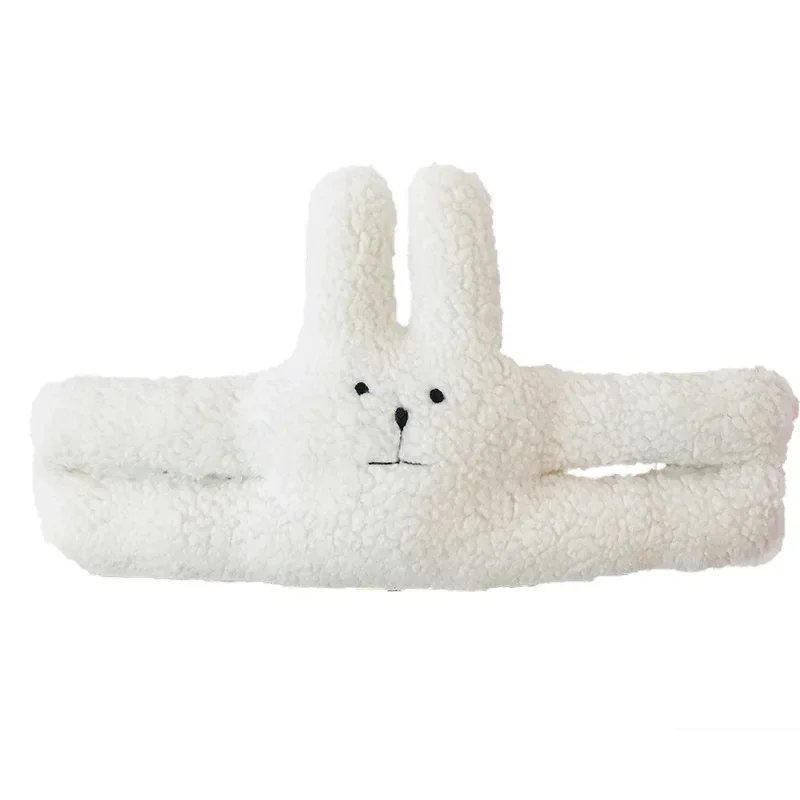 Plush rabbit door cushion, white — representative supplier photograph