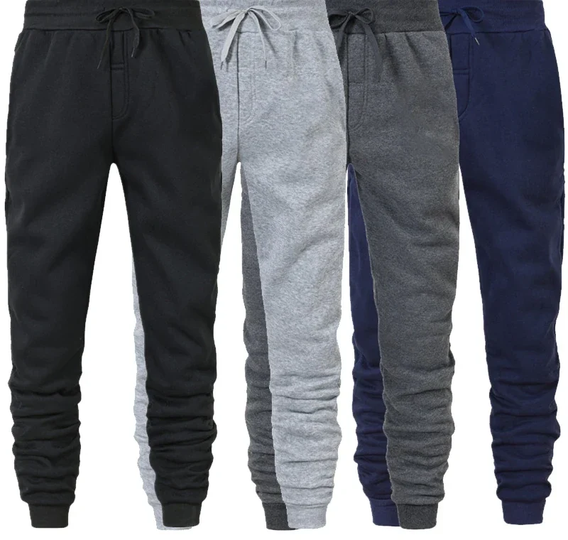 Men's cuffed jogger sweatpants with drawstring waist — representative supplier photograph