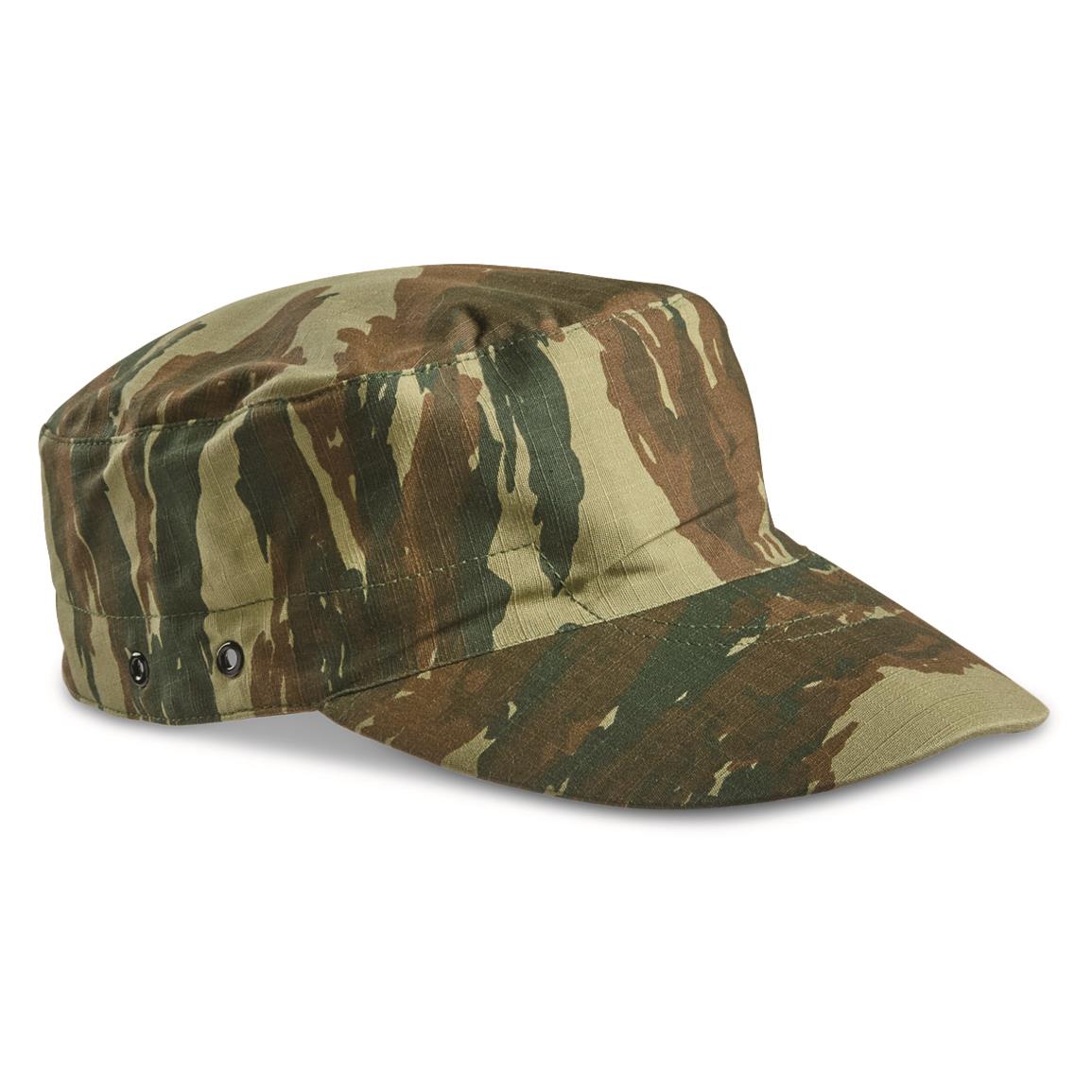 Greek Military Surplus Field Caps, 2 Pack, New — XS / Lizard Camo