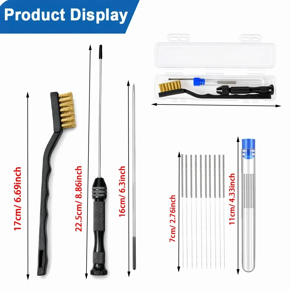 3D printer nozzle cleaning kit with storage case, 0.4 mm needles