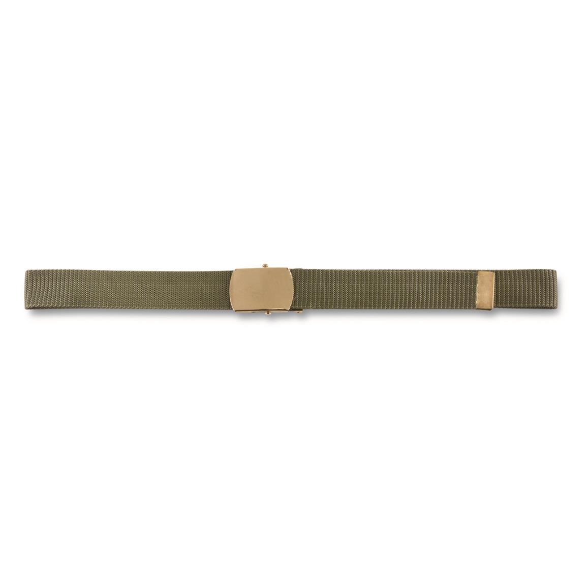 Greek Military Surplus Roller Belts, 3 Pack, New — Olive Drab / one size fits most