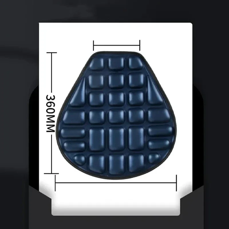 Ventilated EVA motorcycle seat cushion, 36 x 34 cm, black — representative supplier photograph