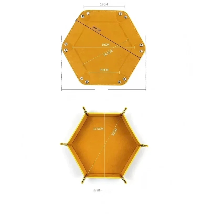 Foldable hexagonal felt dice tray with snaps — representative supplier photograph