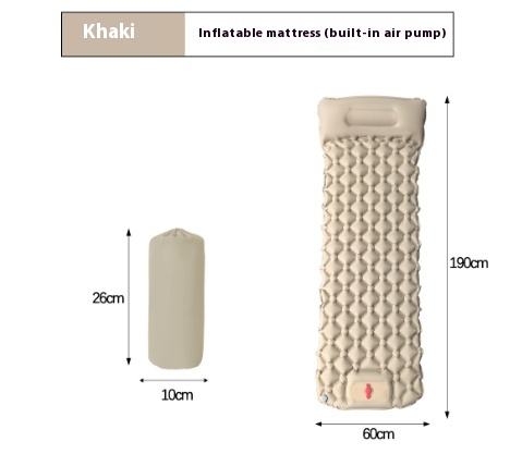 Outdoor Camping Press Inflatable Sleeping Pad — E-190x60cm