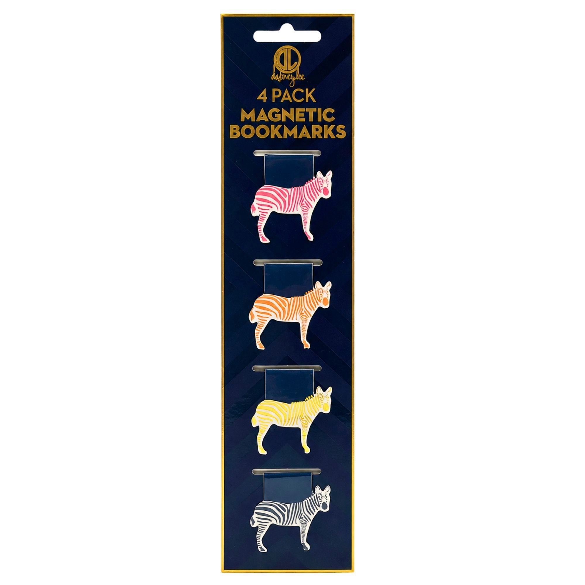 Bulk 48-Pack: Dabney Lee 4 pack Magnetic Bookmark Clips w/ Colorful Zebra Design
